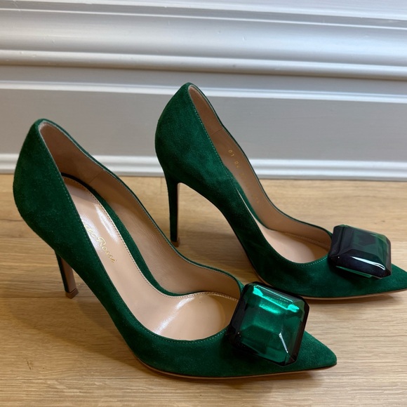 Gianvito Rossi Jaipur 105 embellished Suede Pumps 37.5 NEW w/o Box W/soles - Picture 3 of 15